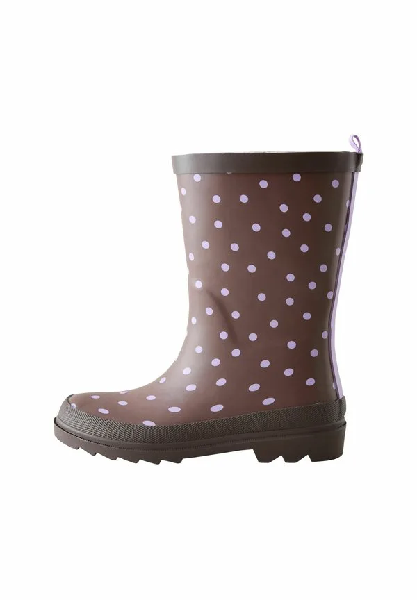 Резиновые сапоги стандартного размера Next, Chocolate Brown/And Purple Polka Dot