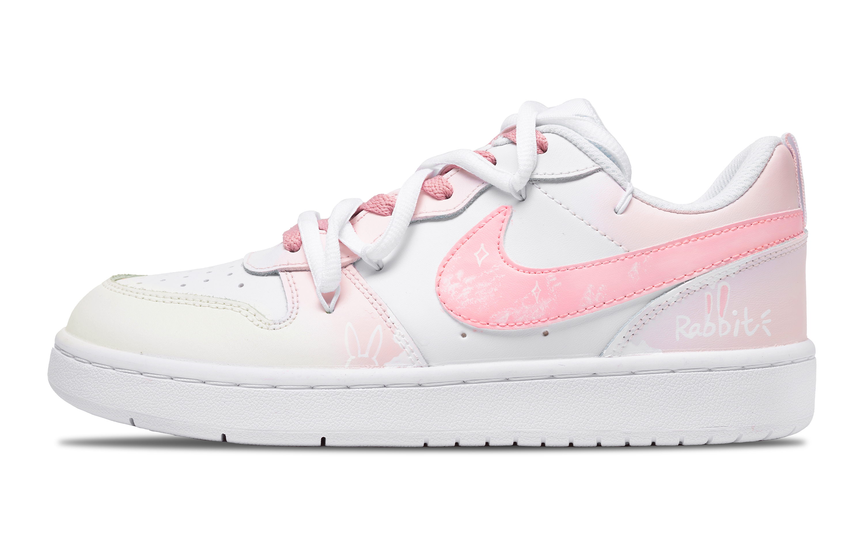 

Кроссовки Nike Court Borough Skateboard Shoes Women's Low-Top White Pink, Розовый, Кроссовки Nike Court Borough Skateboard Shoes Women's Low-Top White Pink