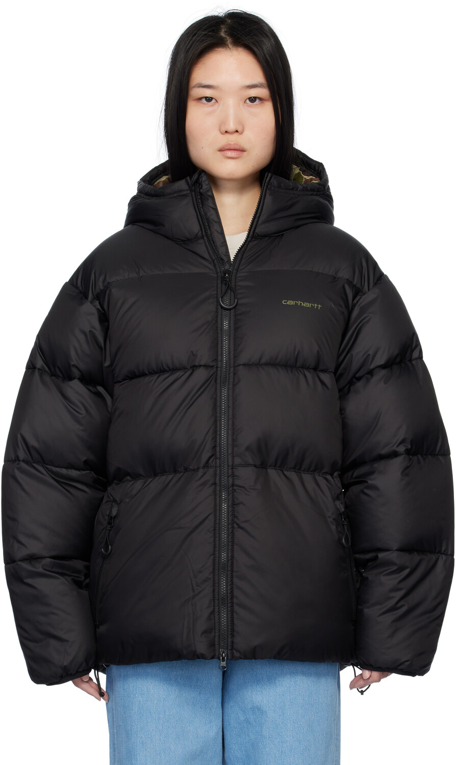 

Черная куртка Торонто Carhartt Work In Progress, Black/Camo duck