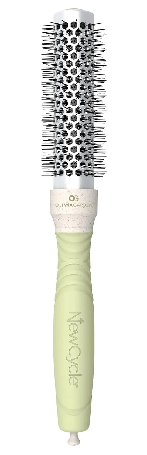 Термощетка для волос Olivia Garden NewCycle Round Thermal Hair Brush (не электрическая) с керамическим корпусом, ионной технологией и изготовлена ​​из 100% переработанного материала (кроме щетины). 3,8 см (термо-круглая)