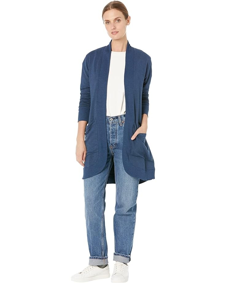 

Свитер L.L.Bean SoftFlex Long Open Cardigan, цвет Nautical Navy Heather