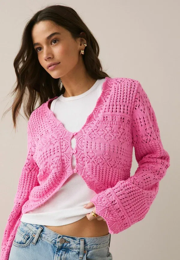 Кардиган Next, fluro pink, неоново-розовый