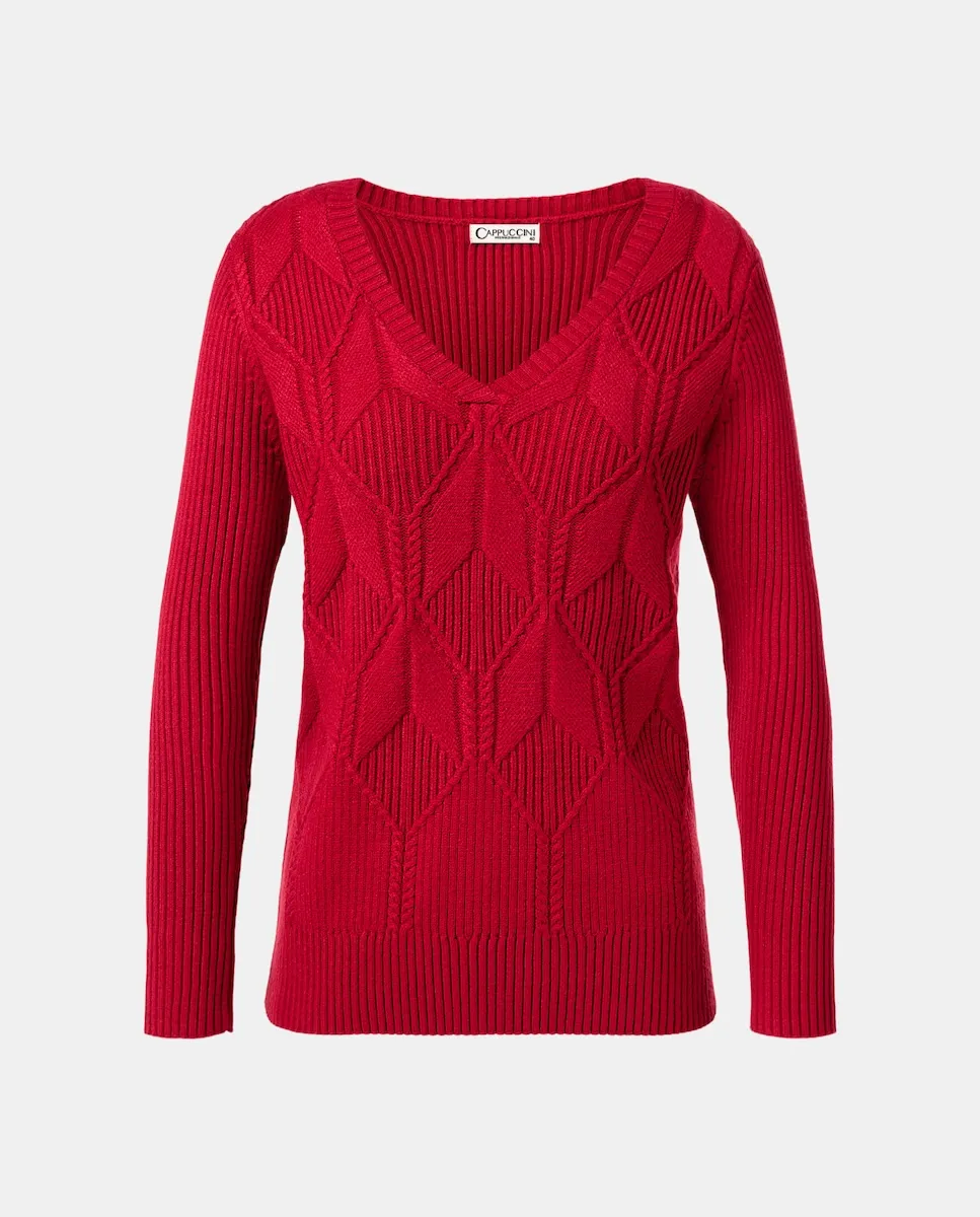 

Женский свитер с длинным рукавом однотонный Zermatt, красный