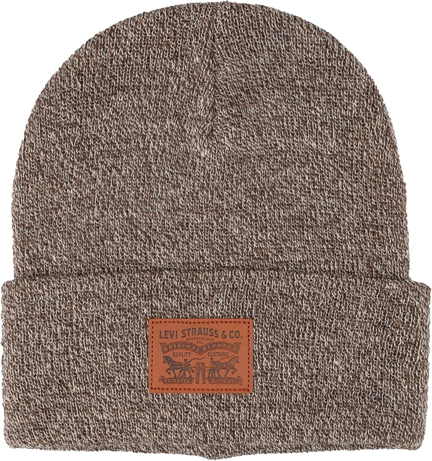 

Мужская всесезонная шапка Levi's Hero Beanie из мягкой трикотажной ткани с манжетами, теплая и удобная на каждый день, Marl Brown Patch, Коричневый, Мужская всесезонная шапка Levi's Hero Beanie из мягкой трикотажной ткани с манжетами, теплая и удобная на 