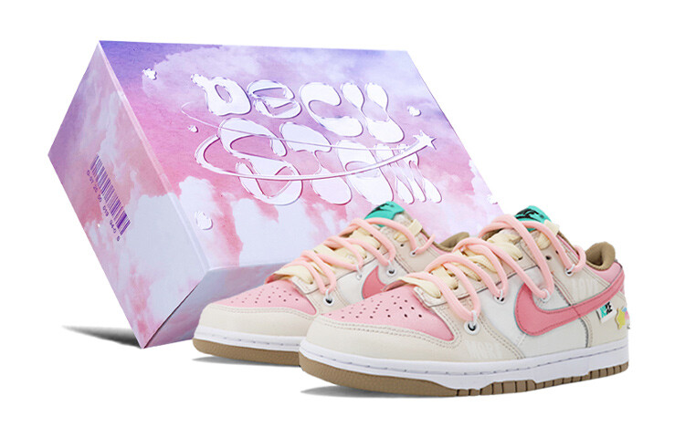 

Кроссовки Nike Dunk Skateboard Shoes Women's Low-Top Pink/White/Mocha