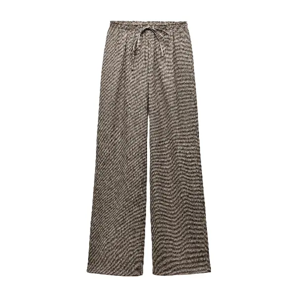

Брюки Zara Textured Straight-leg, бежевый