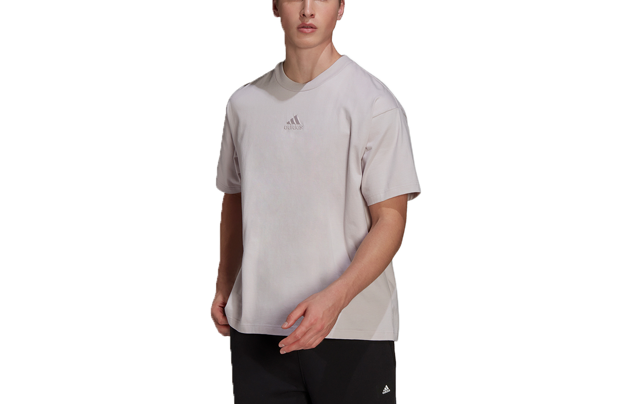 Футболка унисекс серая розовая Adidas — фото 3
