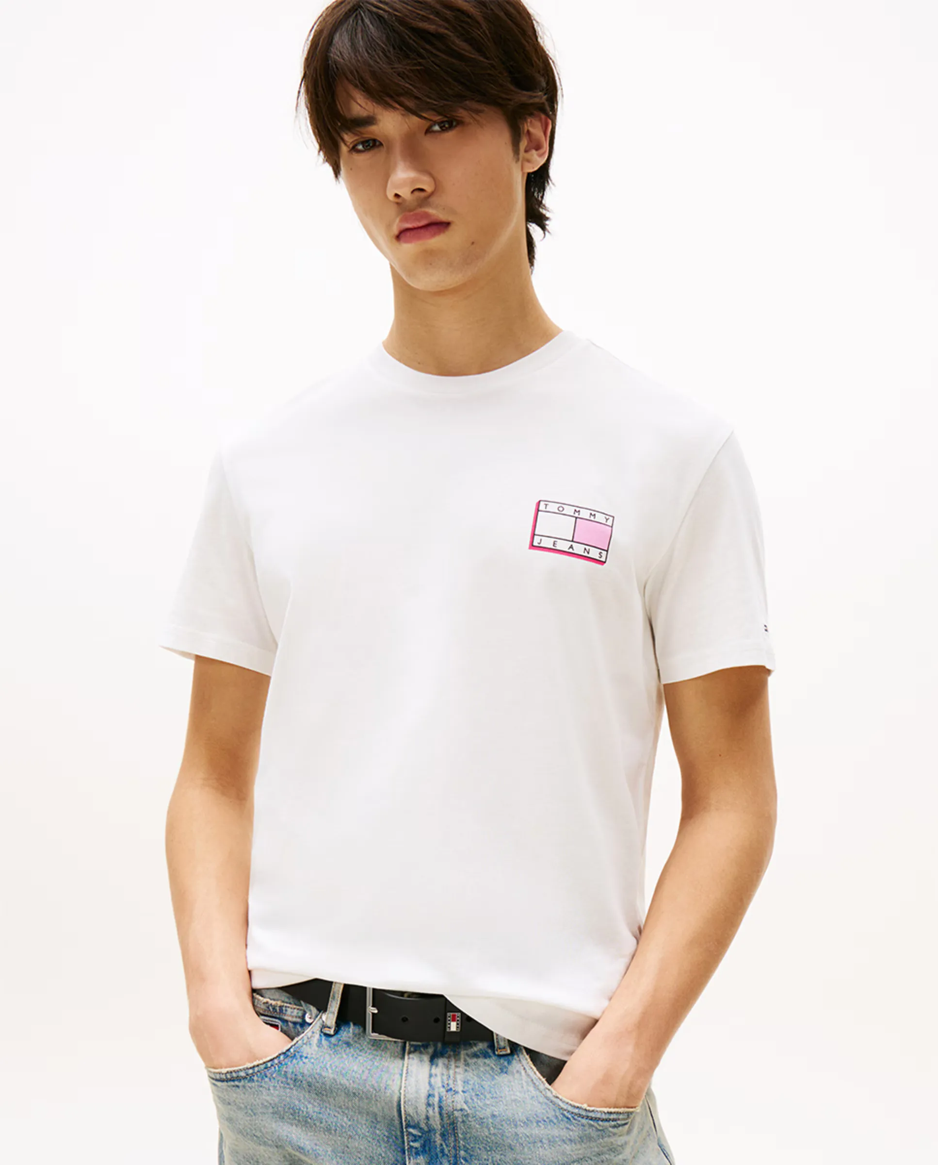 

Мужская футболка slim fit с коротким рукавом Tommy Jeans, белый