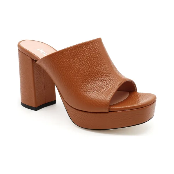 Кожаные тапочки Pollini, коричневый