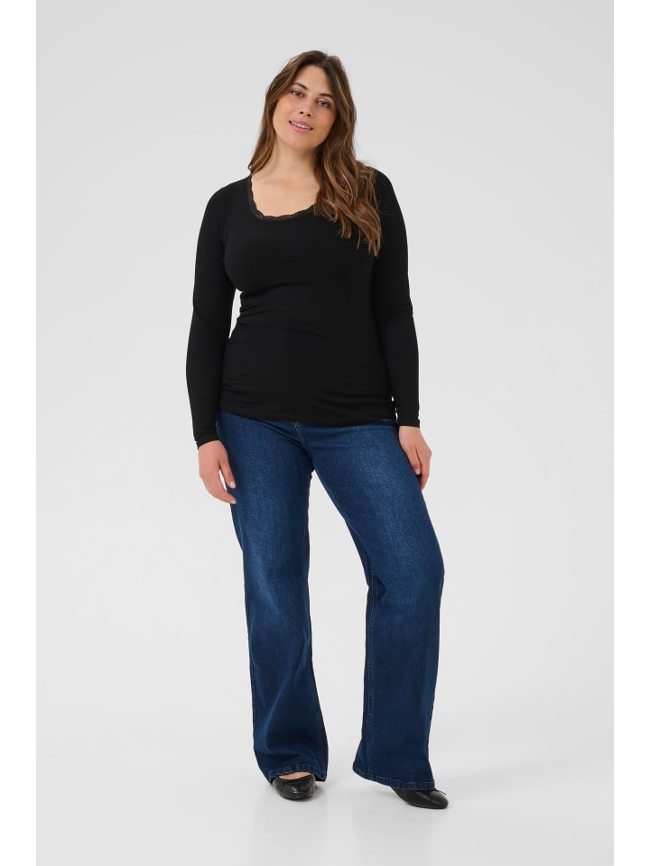 

Рубашка с длинными рукавами KComia Tight, цвет: черный, глубокий. KAFFE curve