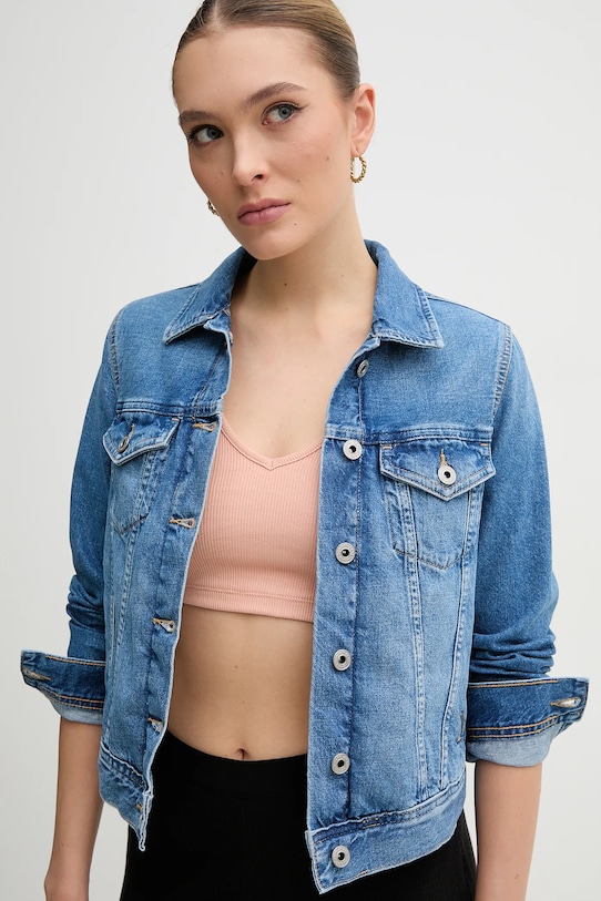 

Джинсовая хлопковая куртка SLIM JACKET Pepe Jeans, синий