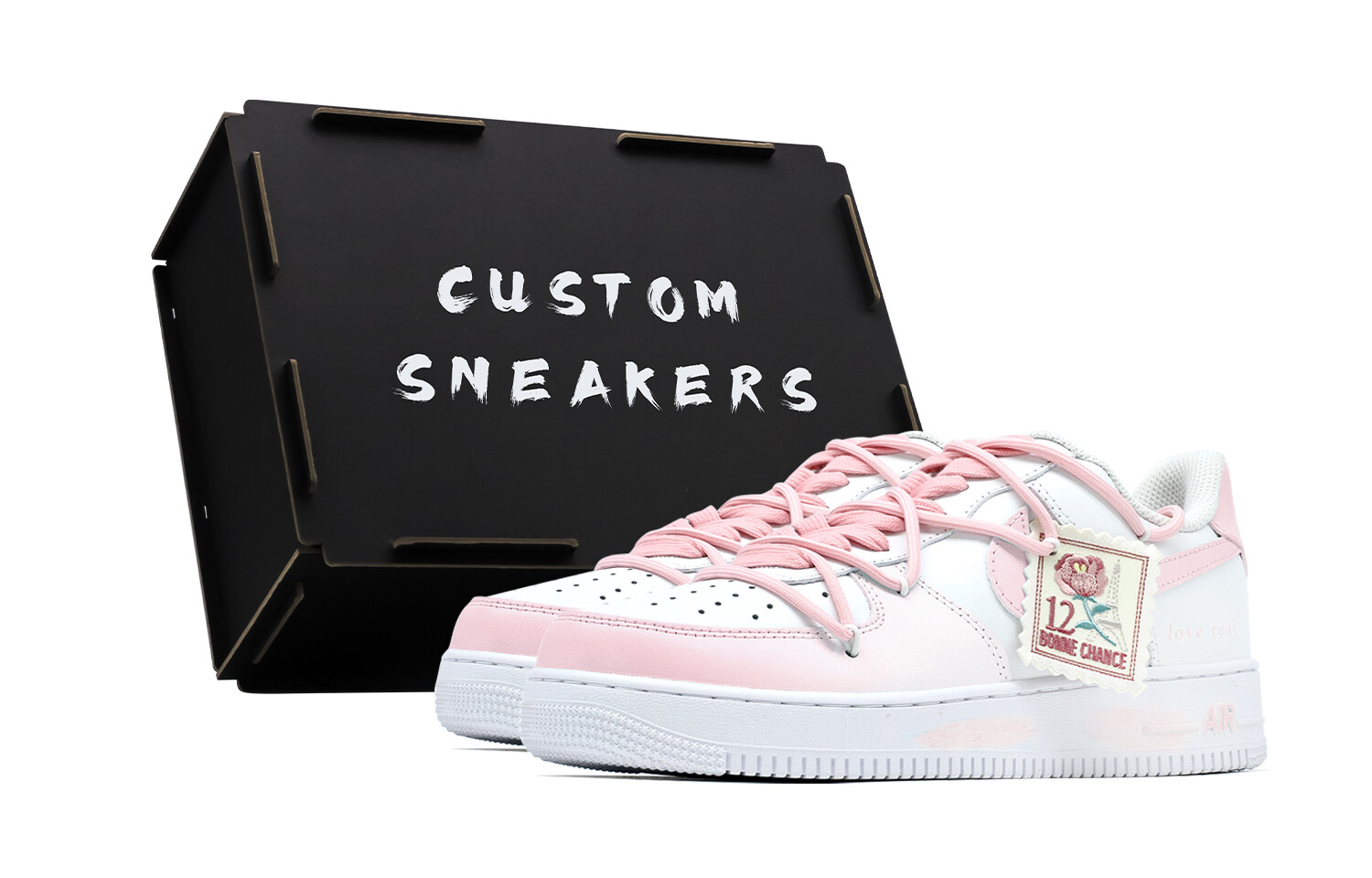 

Кроссовки Nike Air Force 1 Skateboard Shoes Women's Low-Top White Pink, розовый