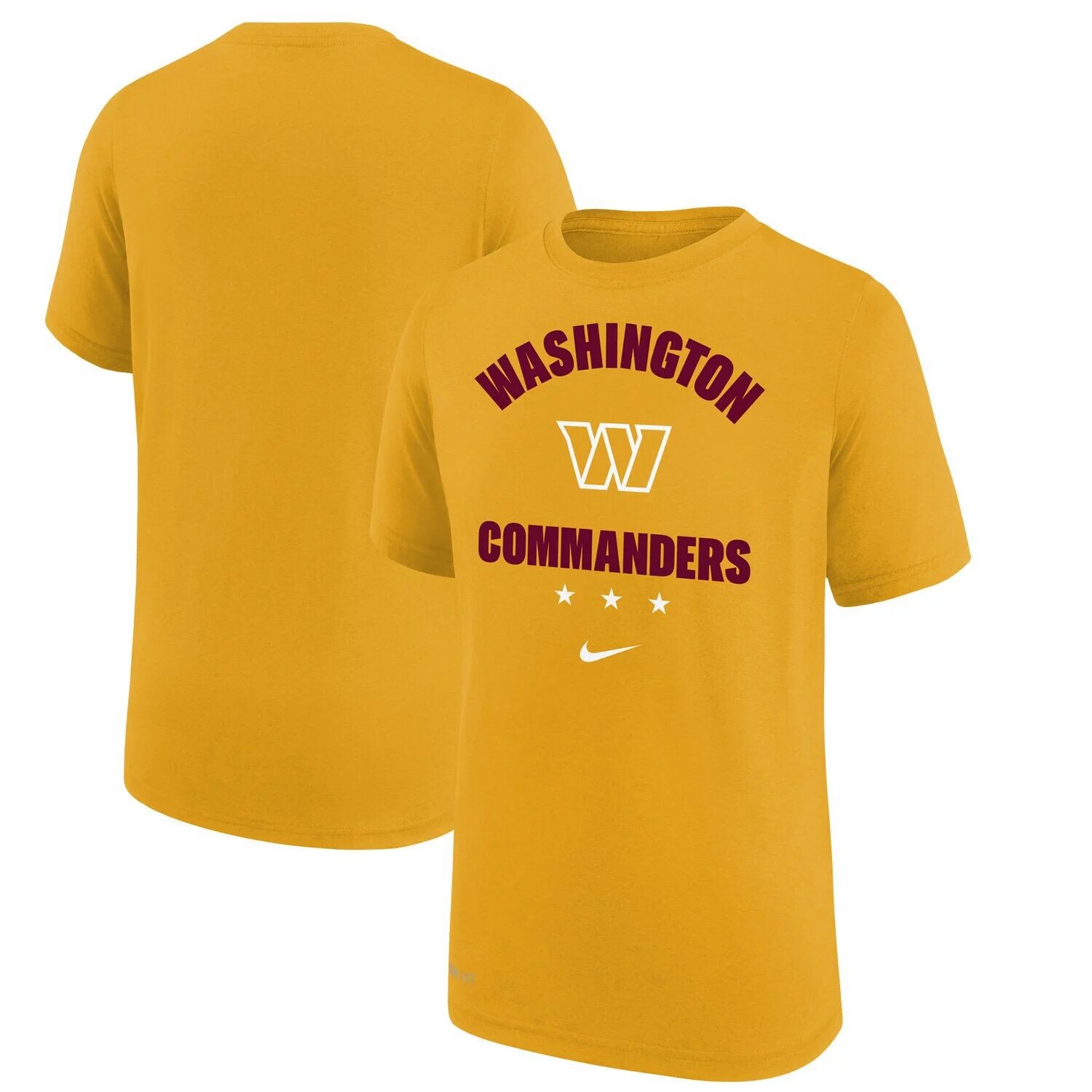 

Молодежная футболка Nike Gold Washington Commanders Team Athletic Performance Nike