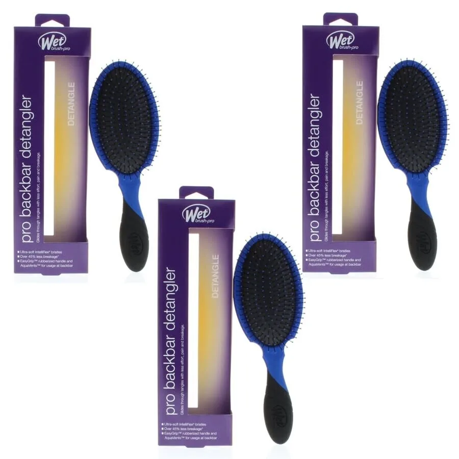 Расческа Wet Brush Pro Back Bar для распутывания волос, королевский синий, уход за волосами 810390038114