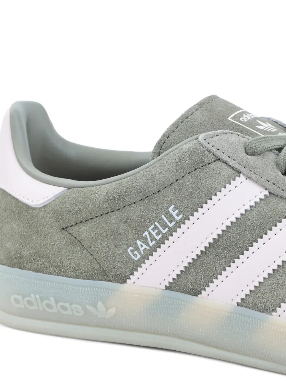 Замшевые полосатые кроссовки Gazelle Adidas, зеленый — фото 4