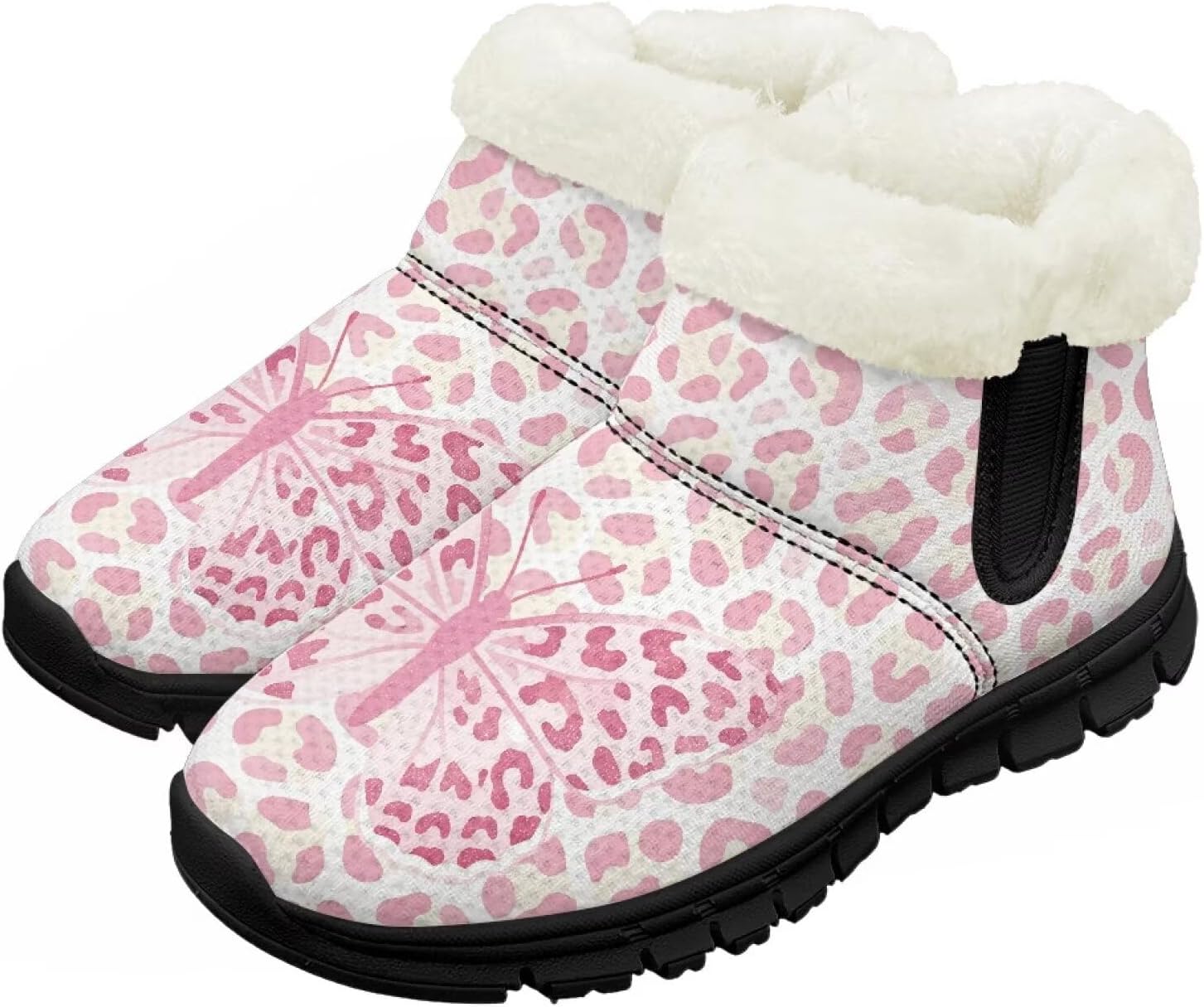 

Зимние обувь для мальчиков и девочек Chririnla, теплые слипоны-сапожки, удобная обувь для дома и улицы, легкие детские тапочки с мехом, розовый