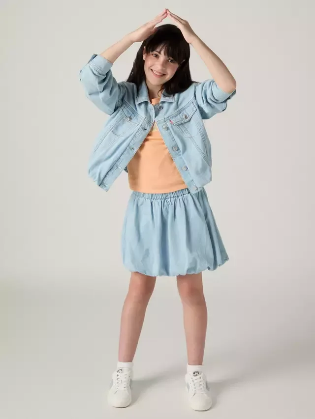 Детская джинсовая куртка Bubble Trucker, синяя Levi's — фото 2