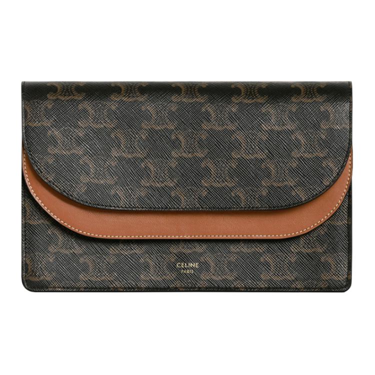 

CELINE Триумф кошелек с покрытием из ткани и отделкой из барашка