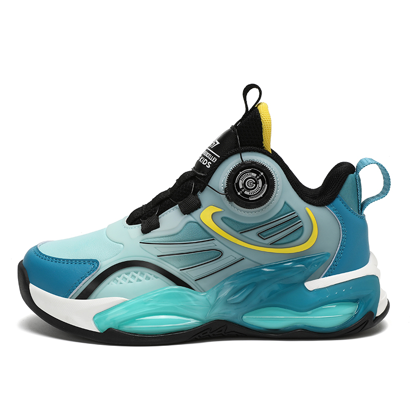 

Дышащие низкие детские беговые кроссовки BKG, синий и желтый