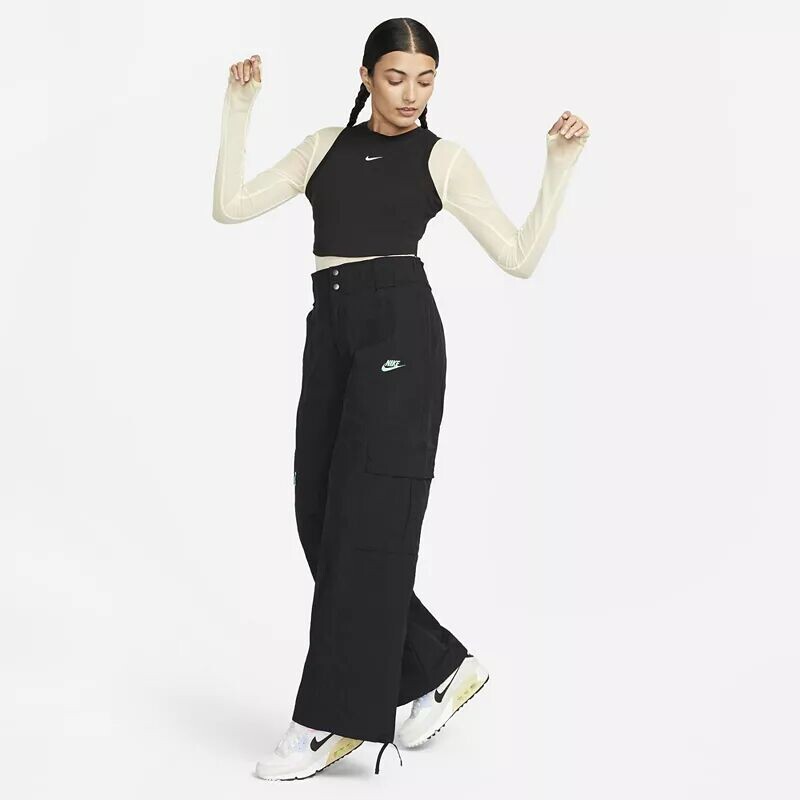 Женская укороченная майка в рубчик Nike Sportswear Essentials, черный — фото 2
