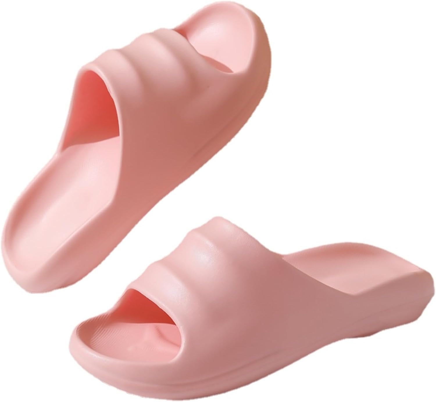 

Тапочки-подушечки для женщин и мужчин, шлепанцы, сандалии для душа, шлепанцы Cloud Slides с толстой подошвой Srdmuph, розовый