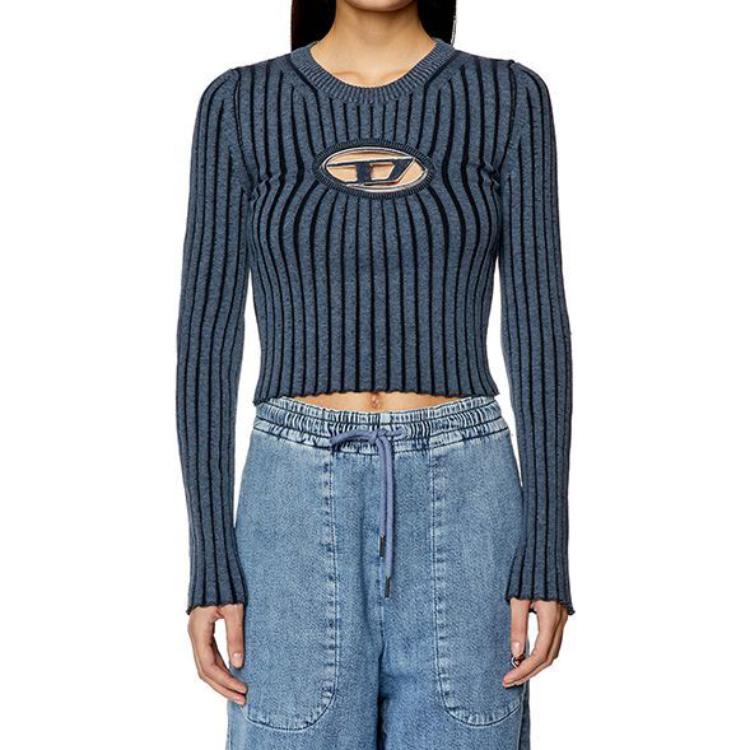 DIESEL Трикотажный свитер FW23 женский синий — фото 4