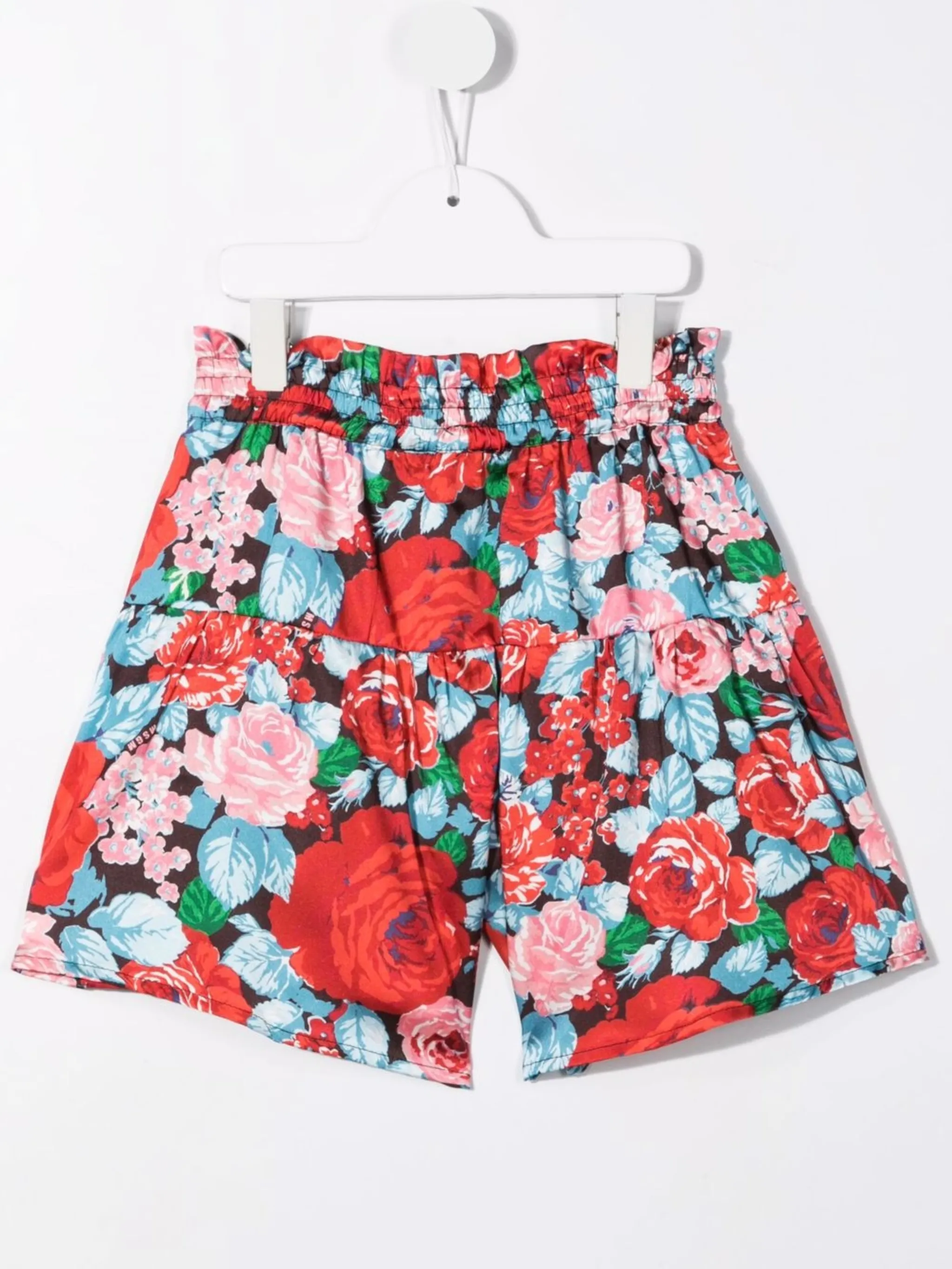 Шорты с цветочным принтом Msgm Kids, красный — фото 2