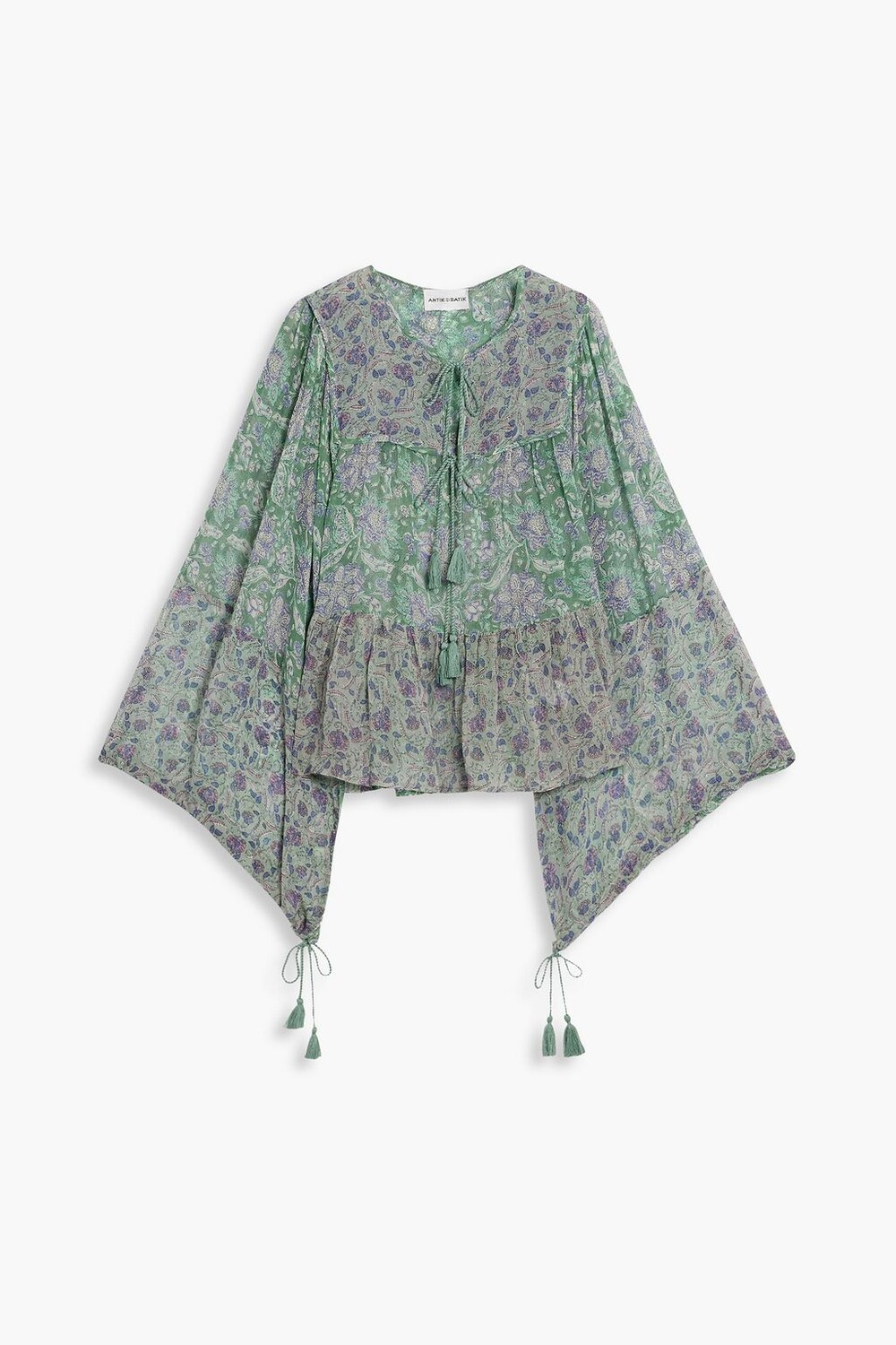 

Топ из вуали с принтом и сборками Loah. ANTIK BATIK, зеленый