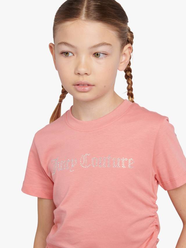 Детская футболка с пайетками и контрастной окантовкой Juicy Couture, Peach Blossom — фото 4