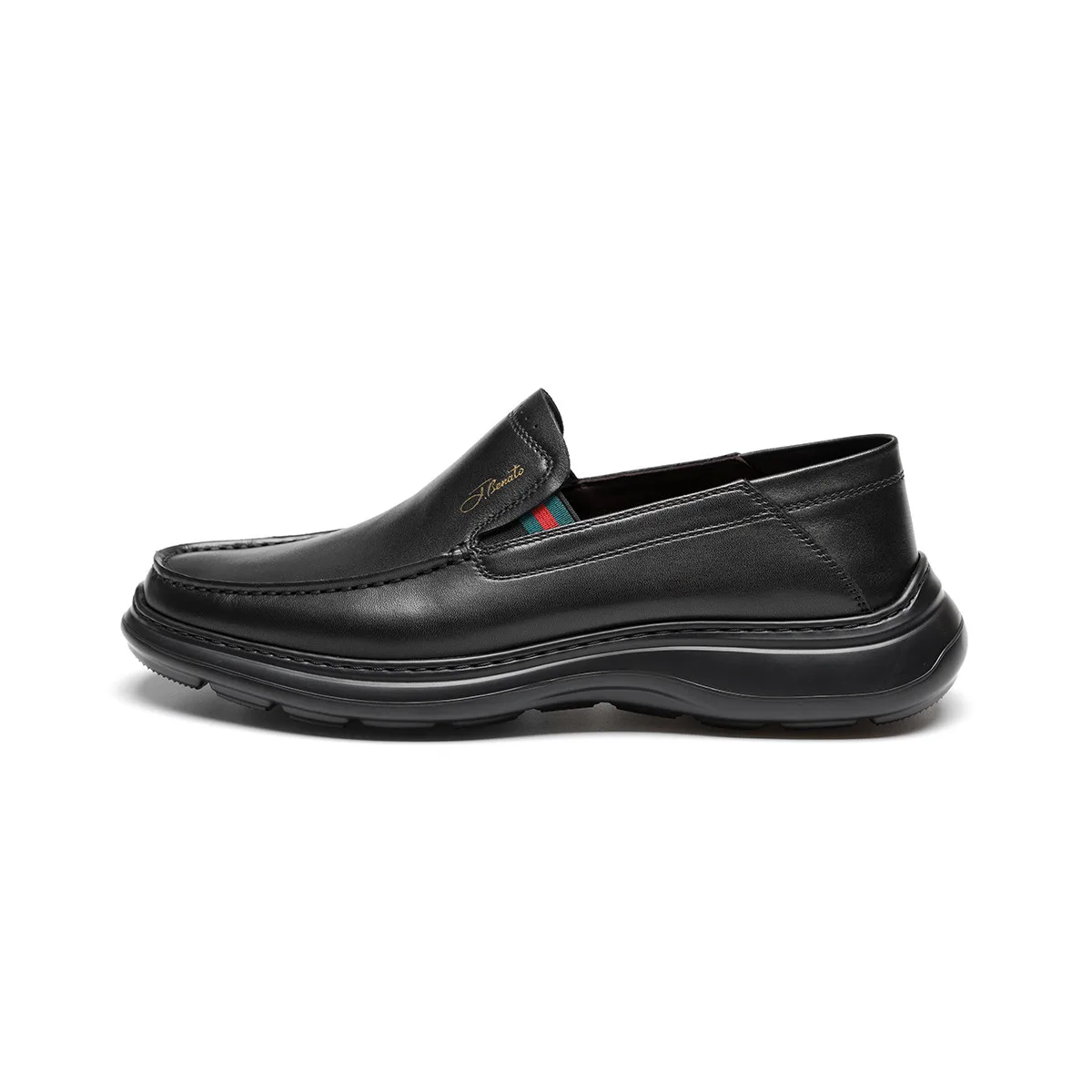 J.BENATO Повседневные кожаные туфли мужские low top черный/коричневый — фото 3