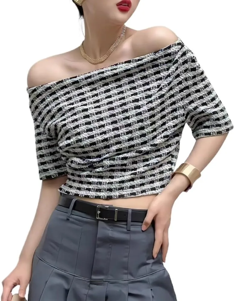 

Корейский стиль onelength полосатый топ для женщин HUANGBAIYI