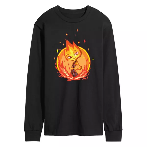 

Мужская футболка Elemental Ember Badge с длинным рукавом Disney, черный
