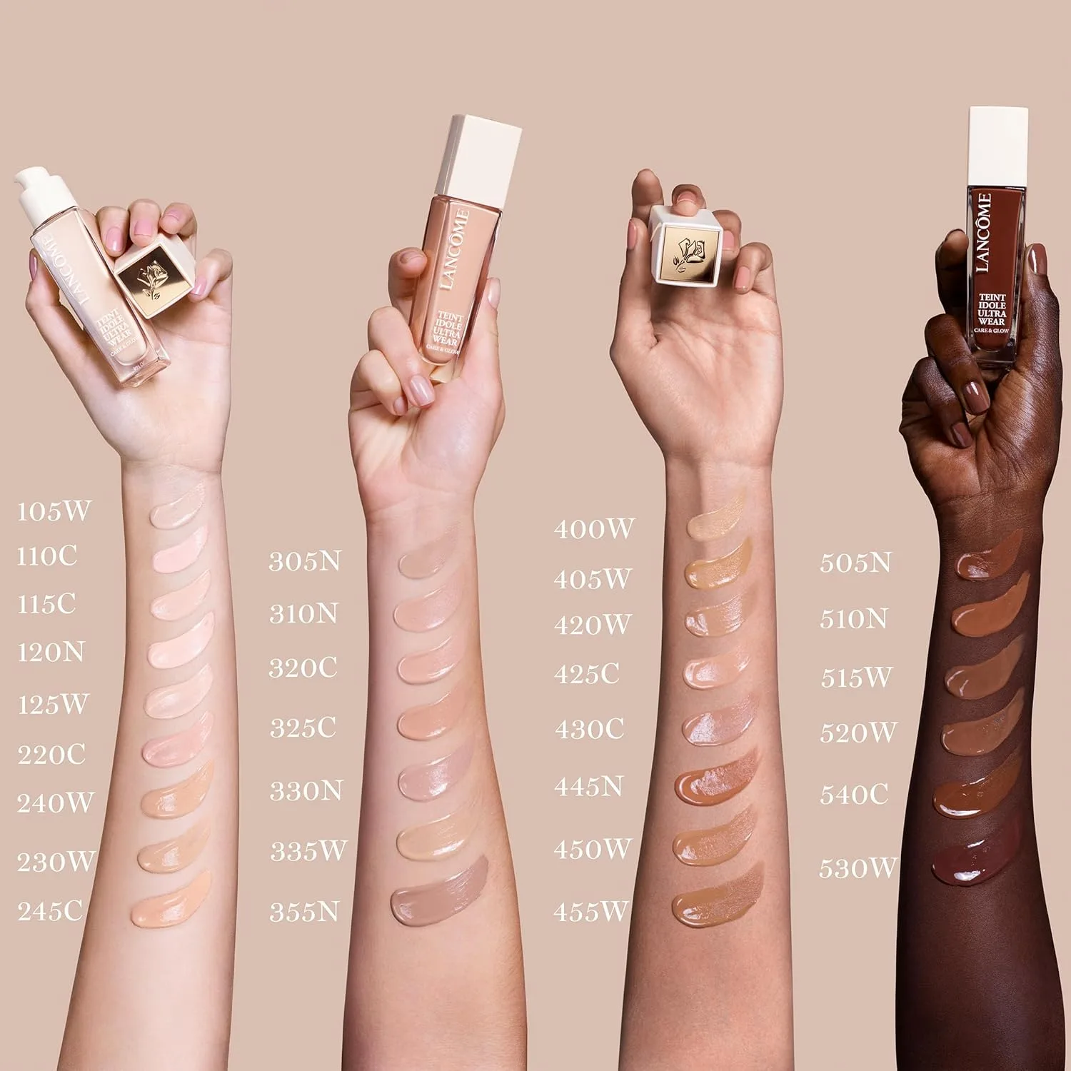 Тональный крем Lancôme Teint Idole Ultra Wear Care & Glow Longwear Foundation с SPF 27, увлажняющий, со средней степенью покрытия, которое можно наслаивать, и сияющим финишем., 530W: deep with warm golden red undertones — фото 4