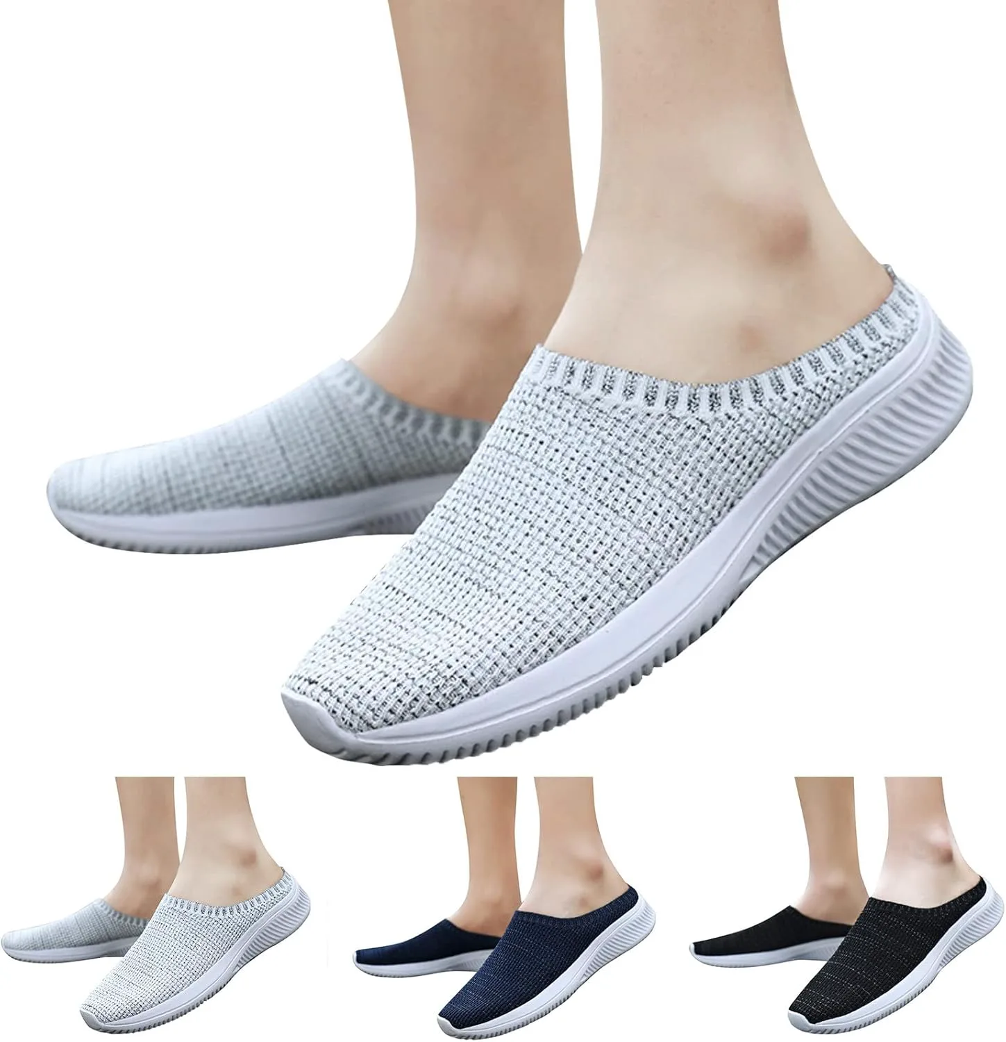 

Дышащие мужские кроссовки Мужские беговые кроссовки Слипоны для прогулок Нескользящие легкие повседневные кроссовки с мягкой подошвой IWIHMIV, синий