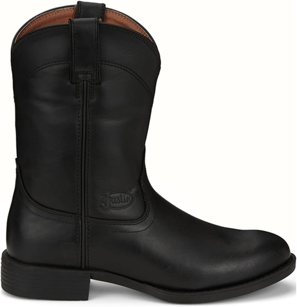 Мужские сапоги Justin Kilgore 10 Stampede Roper, из премиальной кожи, стелька J-Flex, круглый носок, резиновая подошва устойчивая к маслу и скольжению, Jet — фото 2