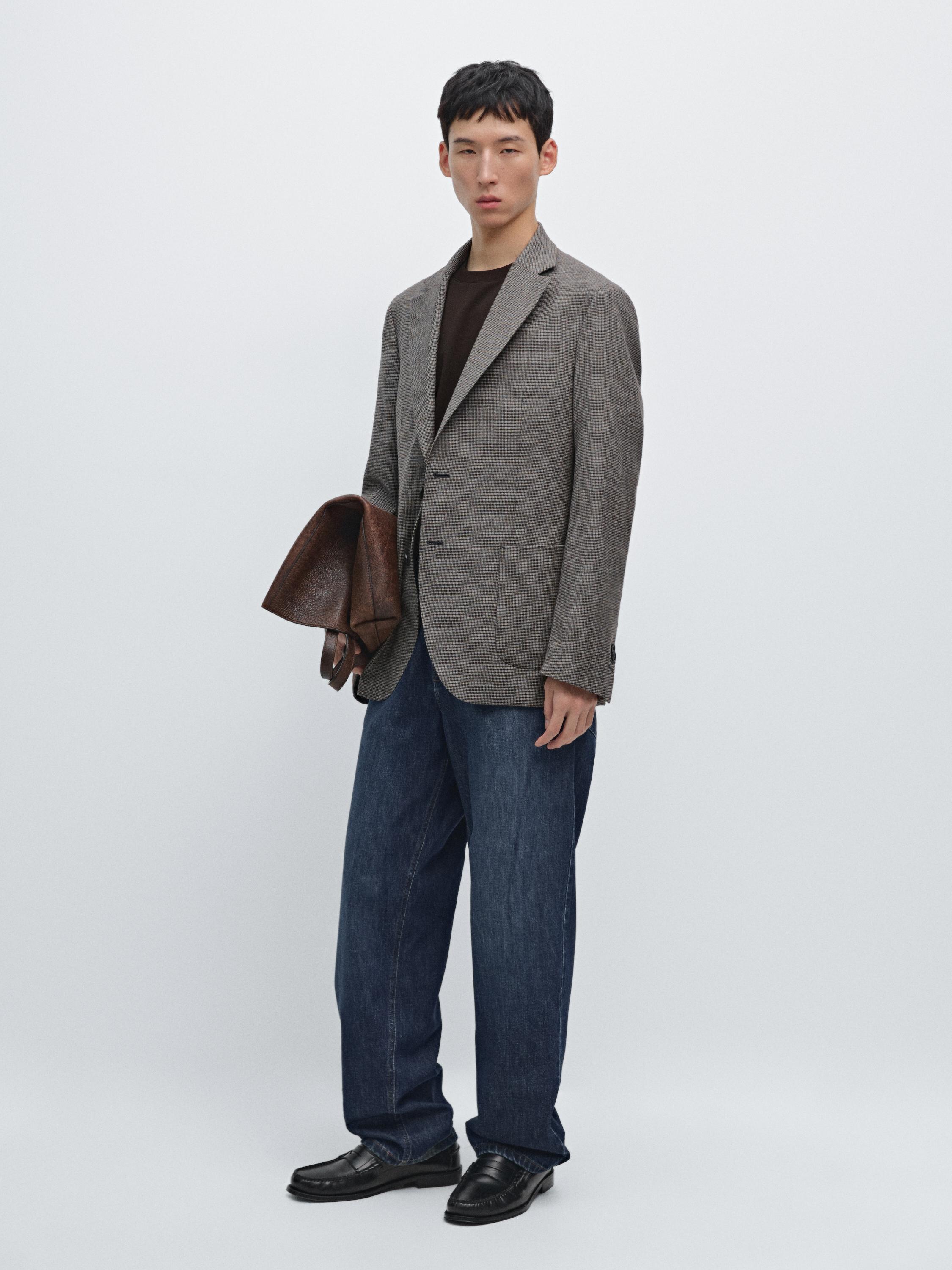 

Футболка свободного кроя средней плотности Massimo Dutti, шоколадный