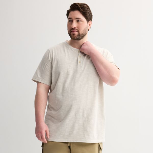 

Большая и высокая футболка с коротким рукавом типа хенли Sonoma Goods For Life, цвет beige stripe