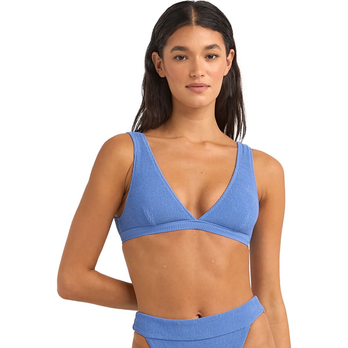 

Топ бикини высокий с рубчиком Isla rib tall tri Rhythm, цвет cornflower