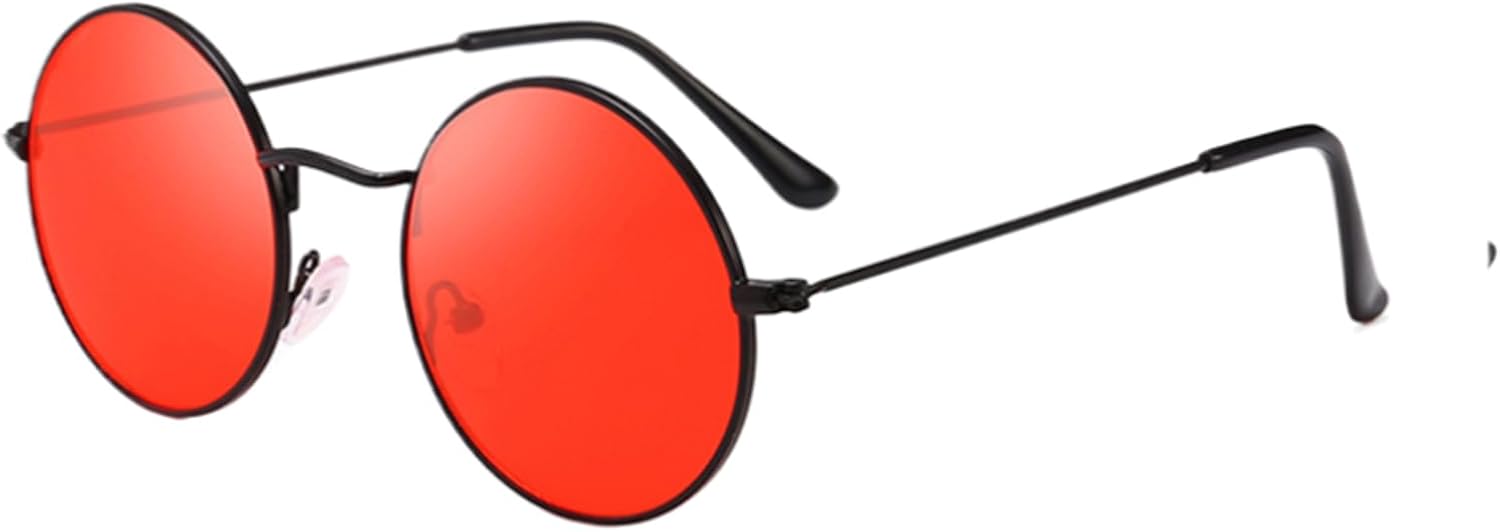 

Солнцезащитные очки с защитой UV400 | Маленькие круглые панк-очки с желтыми линзами | для женщин и мужчин, для занятий спортом на открытом воздухе и вождения DSVIGF, C2 Red