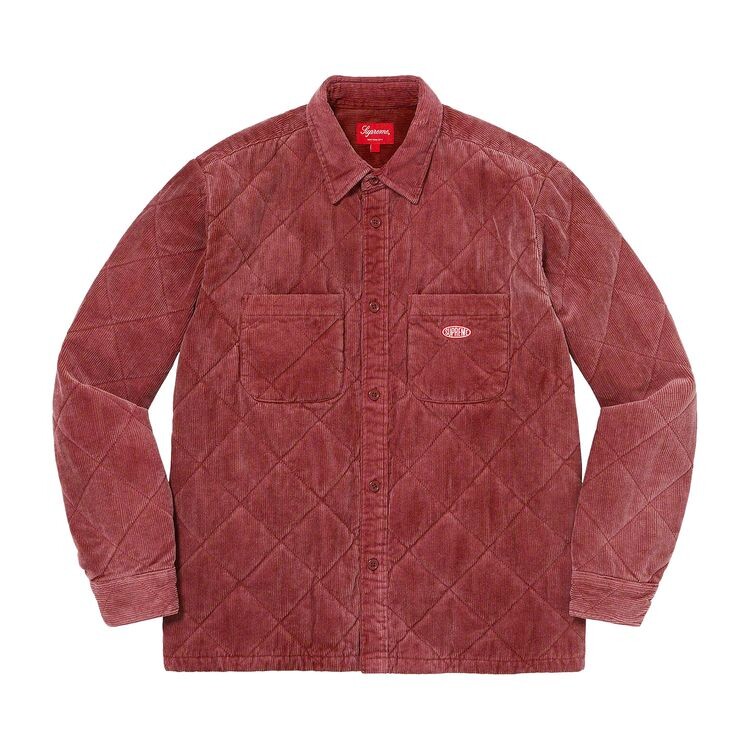 

Рубашка Supreme Quilted Corduroy Shirt Rust, красный