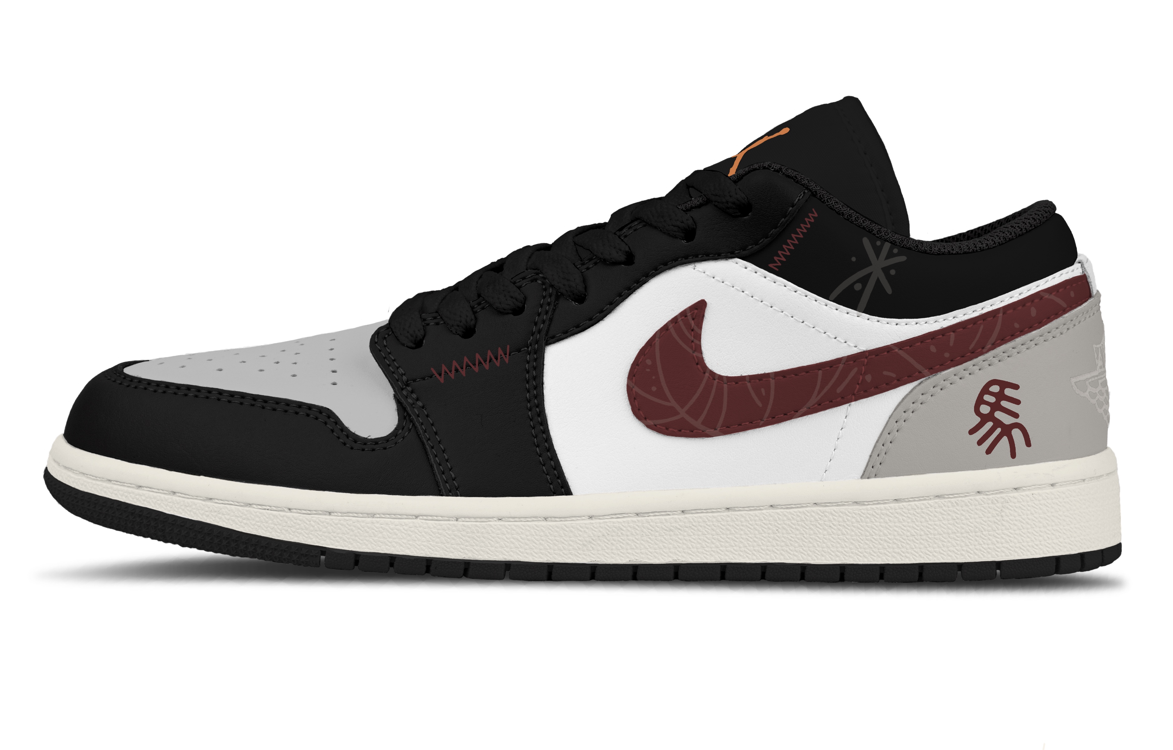 

Jordan Air 1 Little Red Colt кожаные баскетбольные кроссовки для детей с низким верхом, устойчивые к скольжению и истиранию