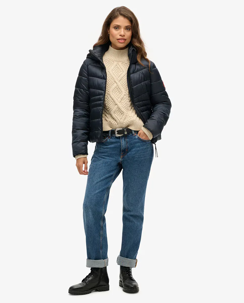 

Стеганая куртка Fuji с капюшоном Superdry, темно-синий