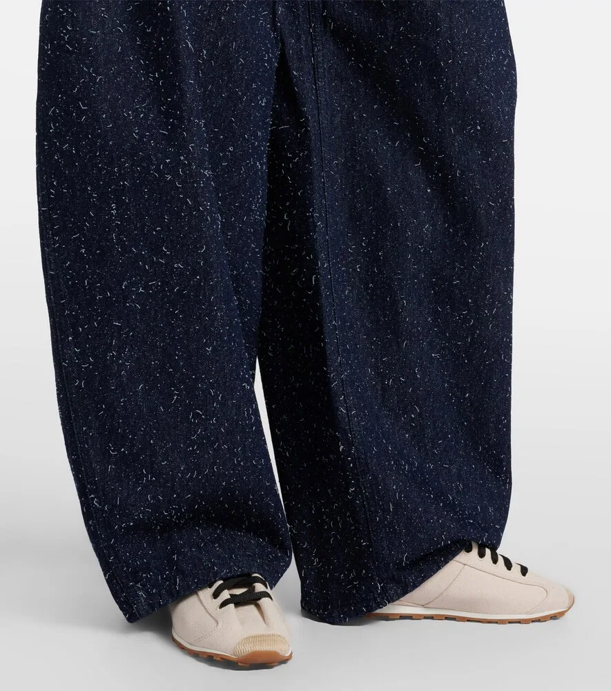 Джинсы с широкими штанинами и логотипом Jacquemus, синий — фото 4