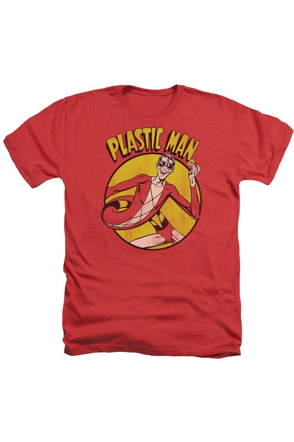 

DC Comics Plastic Man Adult Heather Tee / Футболка Gildan, красный