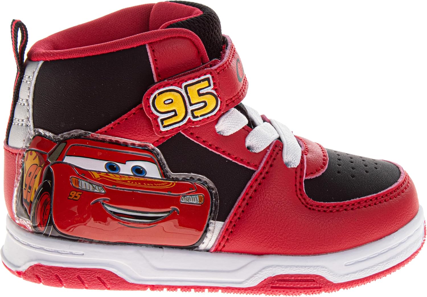 Детские кроссовки Character Boys с высоким верхом Cars, Monster Jam, Paw Patrol, Spider-Man, Sonic, повседневные спортивные с застежкой для малышей, размер 6-10, 11-12 для маленьких детей Josmo, красный — фото 2