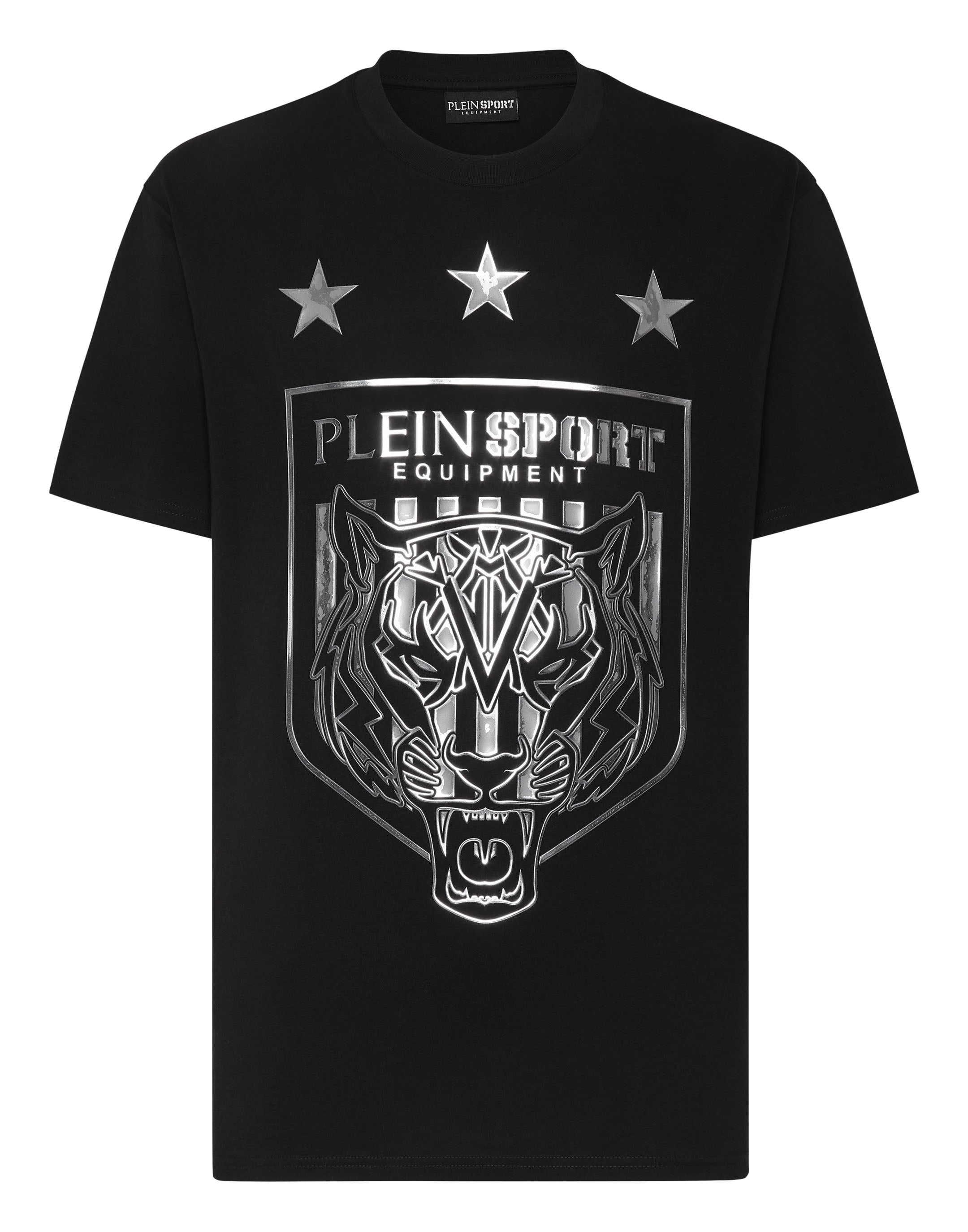 

Футболка с круглым вырезом SS Tiger Crest Edition Plein Sport, цвет Black/Silver