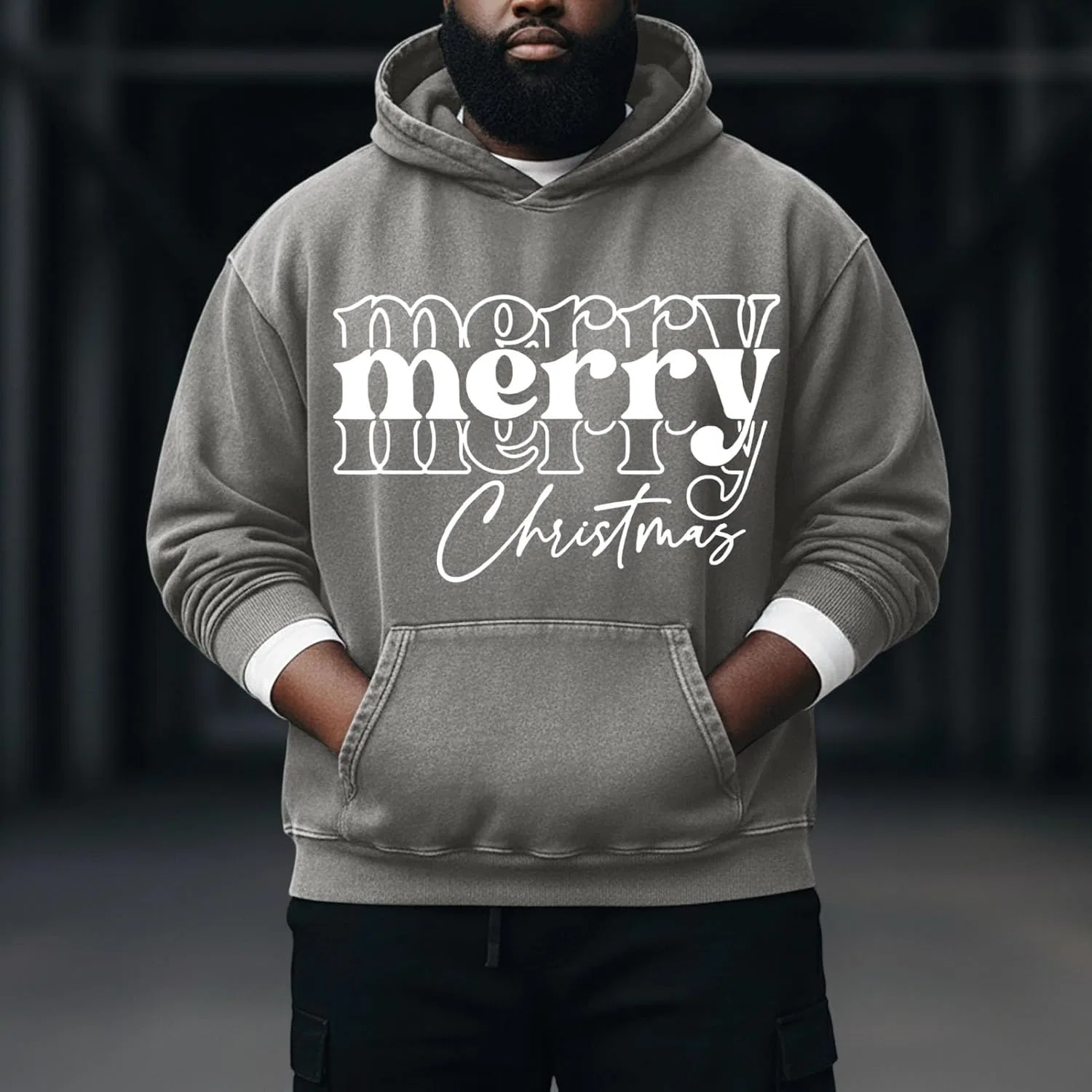 Толстовка Merry Christmas, Generic, серый — фото 3
