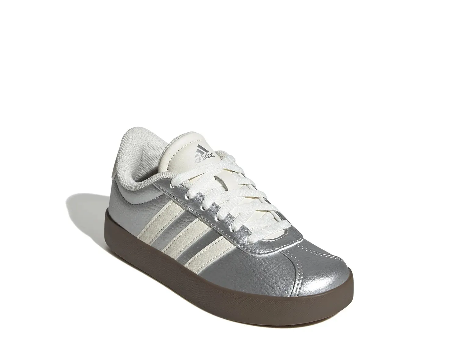 

Кроссовки Adidas VL Court 3.0 — детские, серебристый металлик