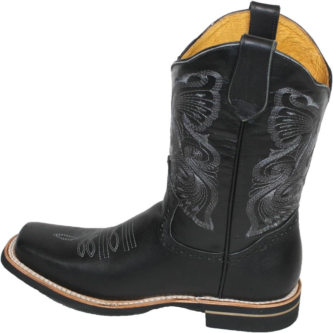 

Мужские ковбойские ботинки из натуральной коровьей кожи с квадратным носком Dona Michi, черный