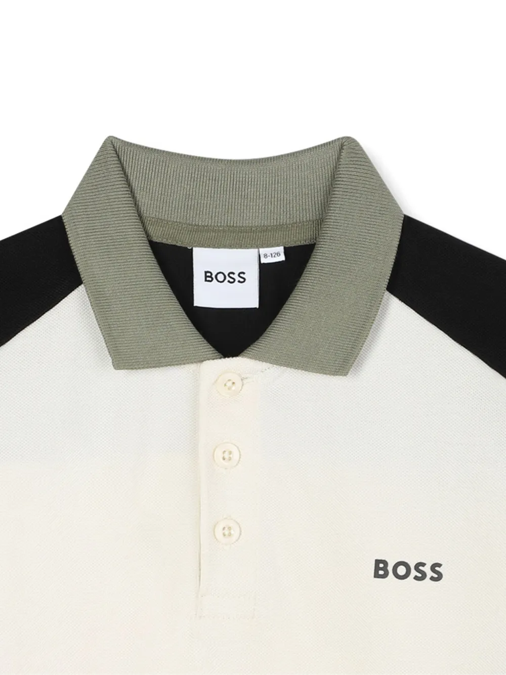 Рубашка поло в стиле колор-блок BOSS Kidswear, нейтральный — фото 3